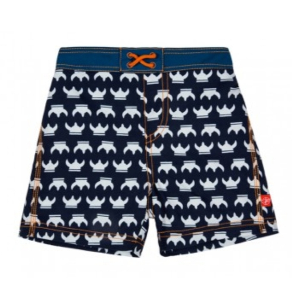 Lassig VIKINGS Splash n Fun Board Shorts w Swim Diaper UPF 50+ NEW 12 months